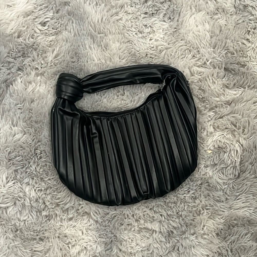 Black leather hand bag